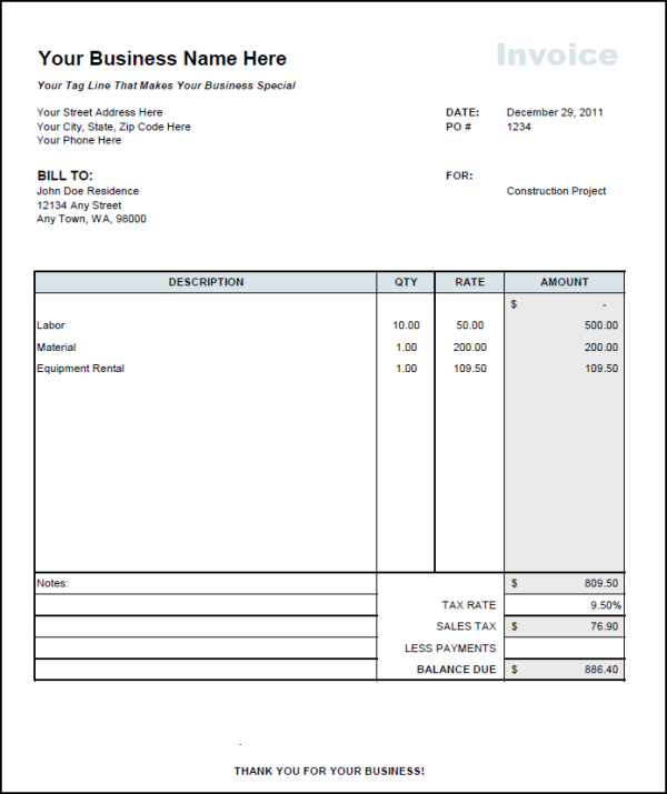 Contractor Invoice Format Independent Contractor Invoice Template 