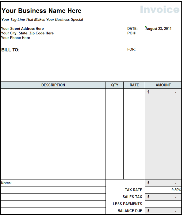 independent contractor invoice template excel independent 