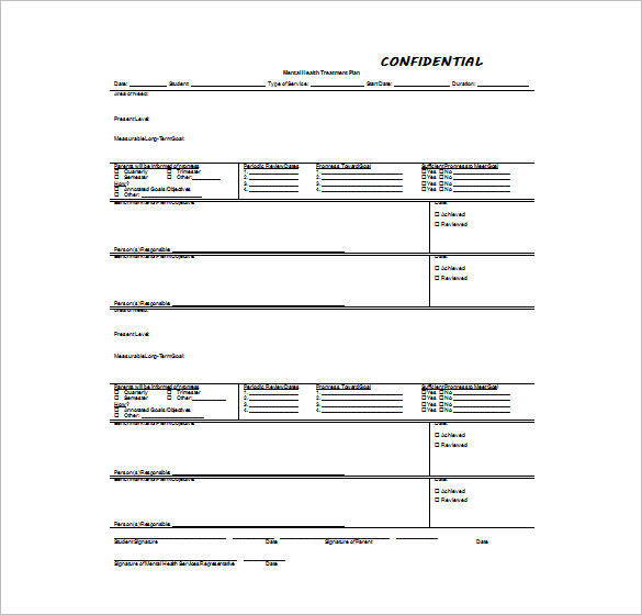 13+ Treatment Plan Templates   Free Sample, Example, Format 