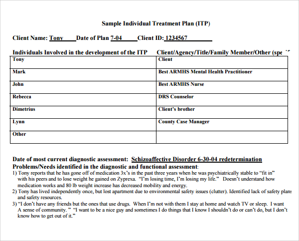 Counseling Treatment Plan Template Pdf | beneficialholdings.info
