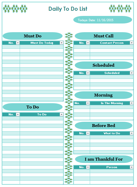 Daily task list template do templates primary portrayal 