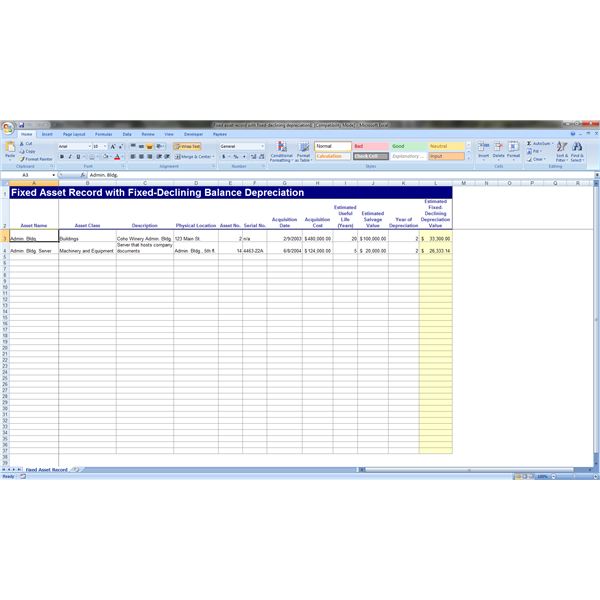 fixed assets depreciation schedule excel   Physic.minimalistics.co