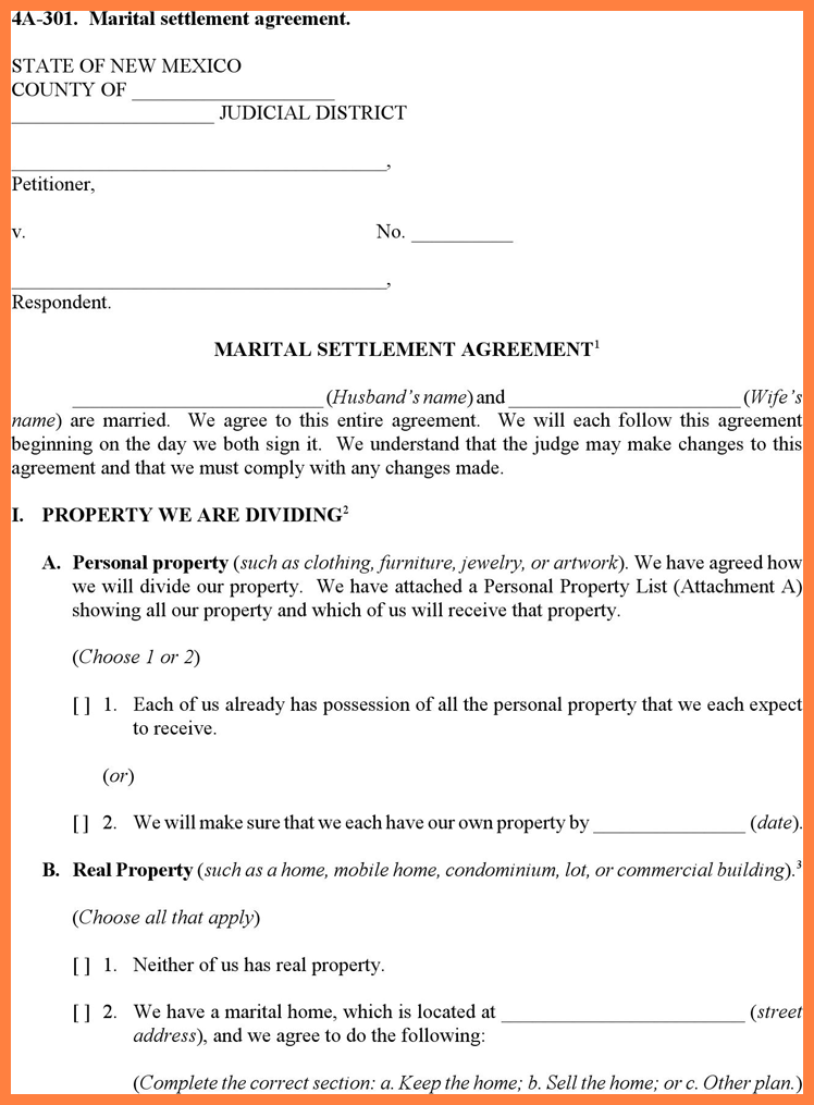 divorce settlement agreement sample   Manqal.hellenes.co