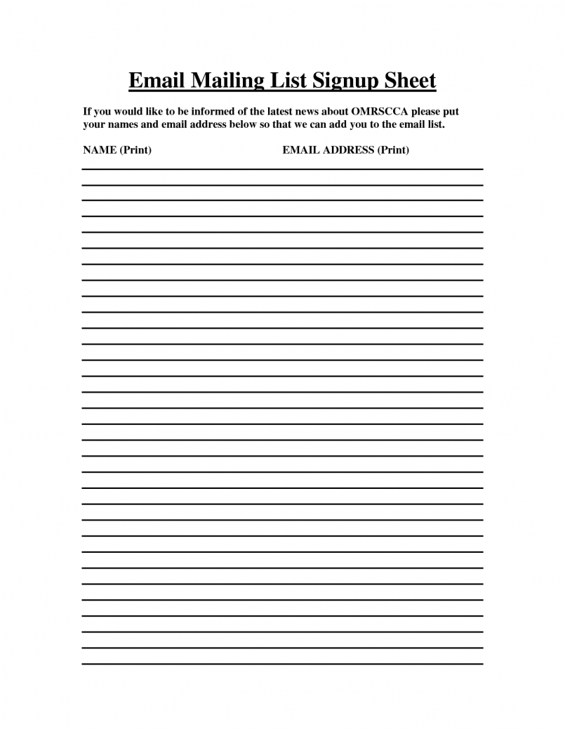 Email sign up sheet template printable p and l statement helpful 