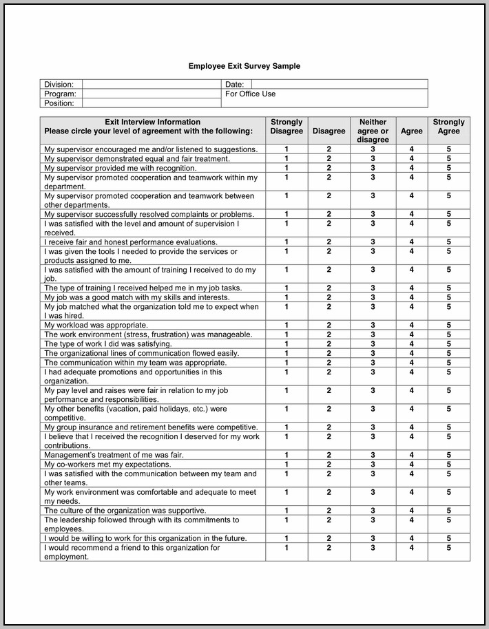 sample employee satisfaction survey   Physic.minimalistics.co