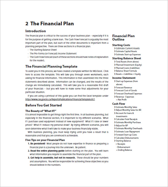 Business Plan Template Financial Advisor Financial Business Plan 