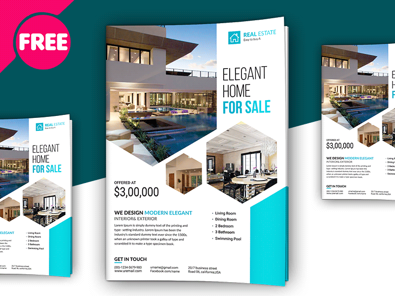 Free PSD   Premium Real Estate Flyer Template by Mohammed Shahid 