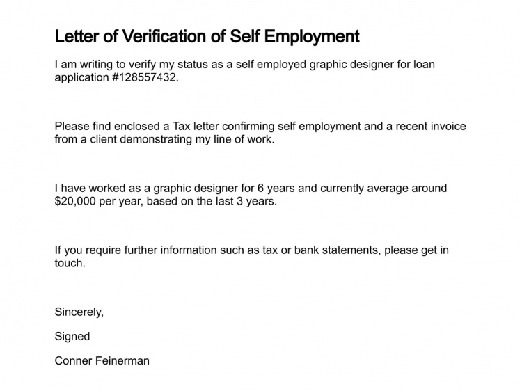 How To Write A Letter Of Self Employment Image collections 