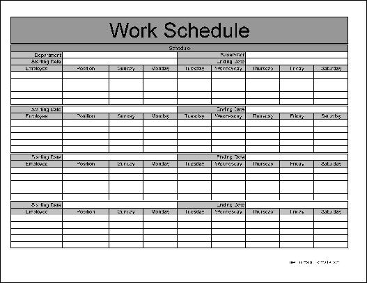 monthly employee schedule template   Manqal.hellenes.co