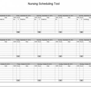 Hospital Nurse Schedule Excel Template | Nurse Schedule Template