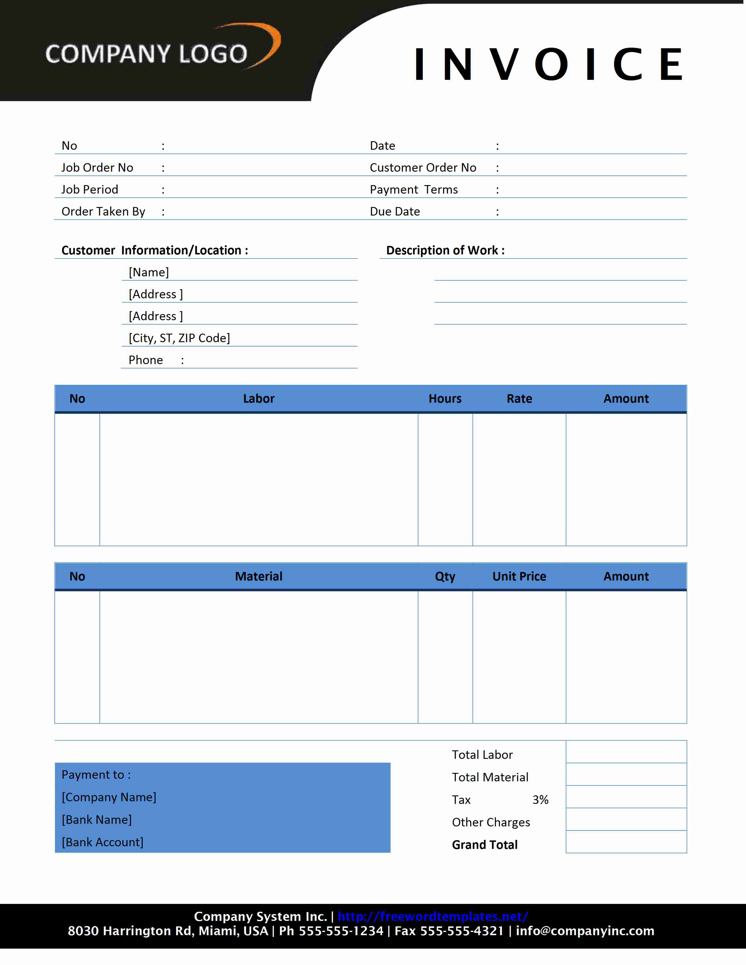 Plumbing Invoice Templates – 8+ Free Word, Excel, PDF Format 
