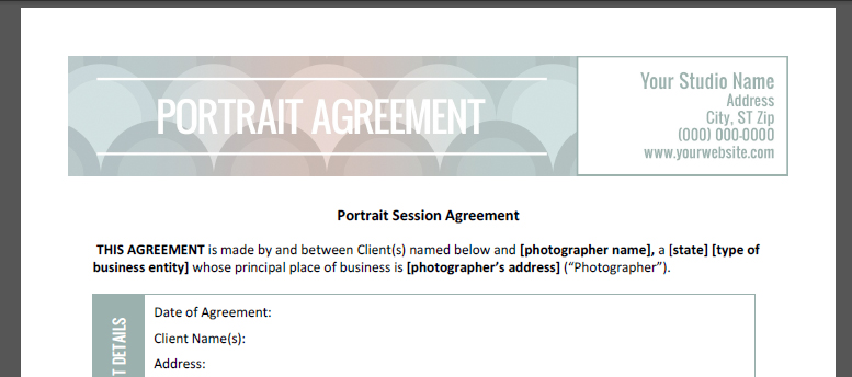 General Photography Contract | beneficialholdings.info