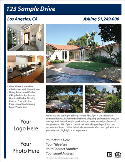 Free Real Estate Flyer and Postcard Templates. Real Estate Flyers 