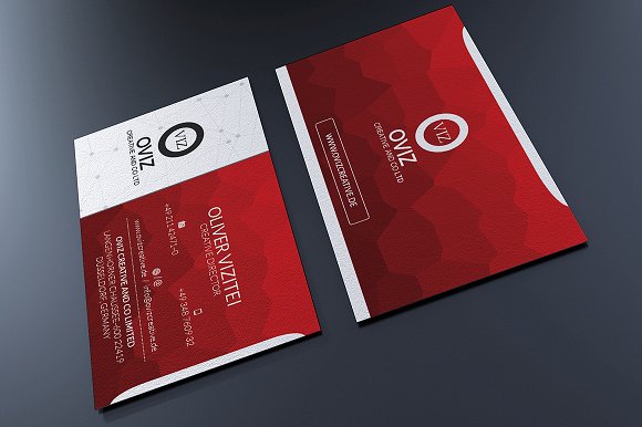 Red Business Card ~ Business Card Templates ~ Creative Market