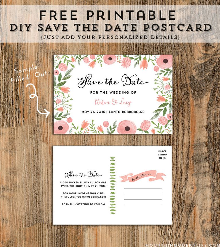 Free Save The Date Postcard Templates Free Printable Save The Date 