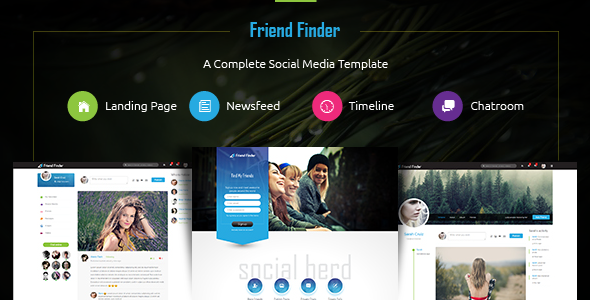Friend Finder   Social Network HTML5 Template by thunder team 