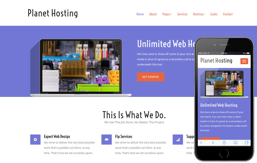 Free Web Hosting domain sales mobile iphone and web templates
