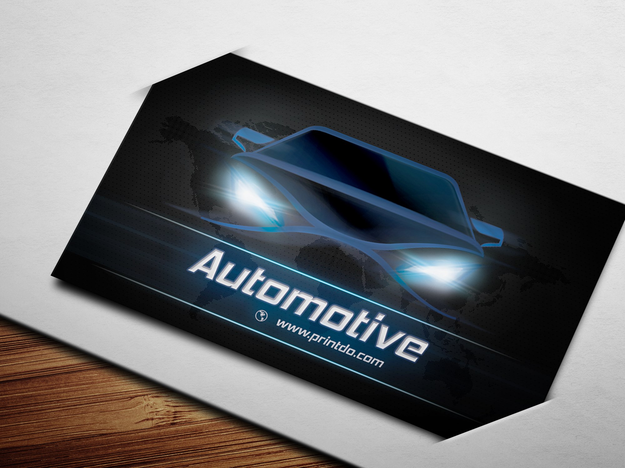 Automotive Blue Business Cards   | printdo.com