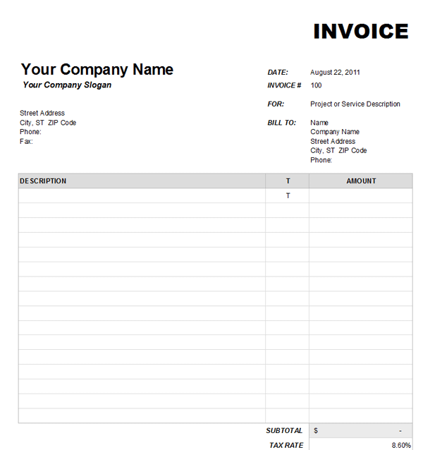 Sample Blank Invoice Blank Invoice Samples Sample Catering Invoice 