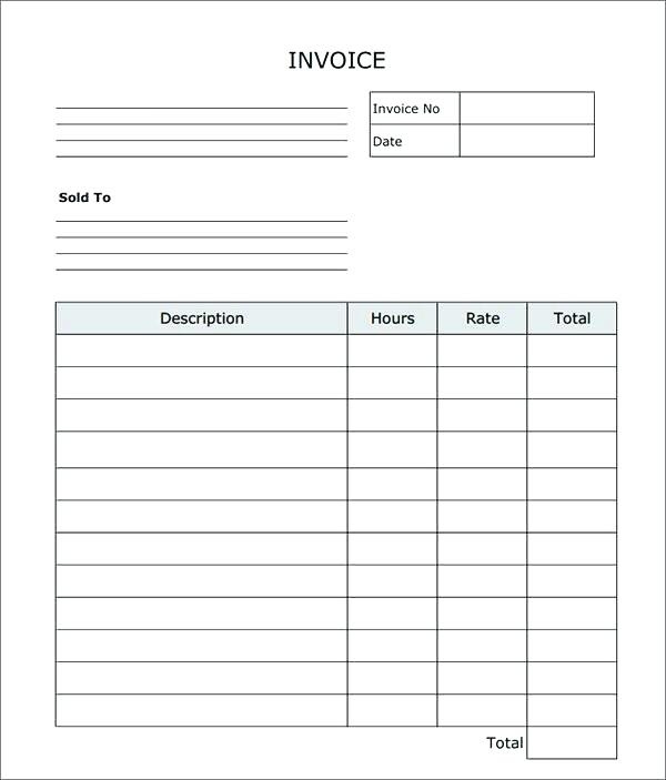 Blank Invoice Template Free Invoice Dl Regarding Blank Invoice 