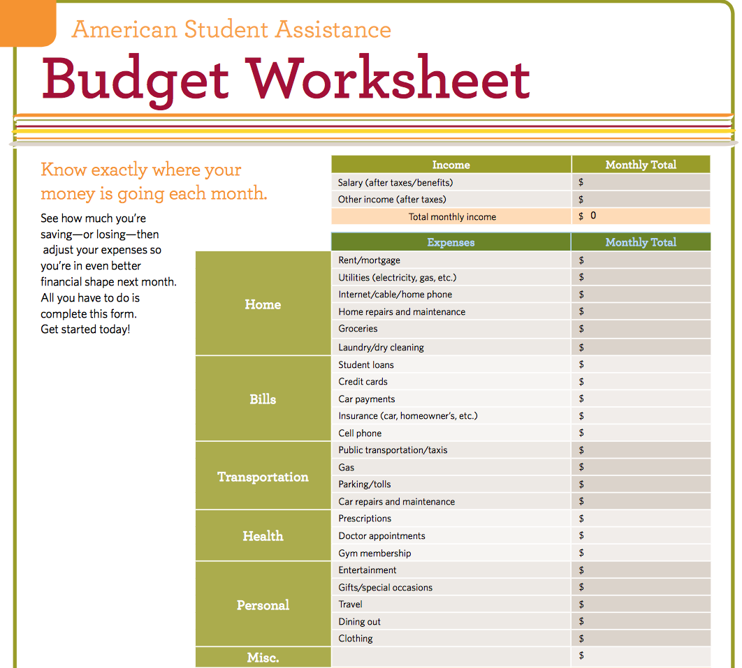 Fill In Budget Worksheet Image Hd Tire Driveeasy Co Simple 