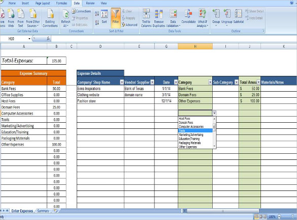 Small Business Expense Tracking Spreadsheet On Excel Spreadsheet 