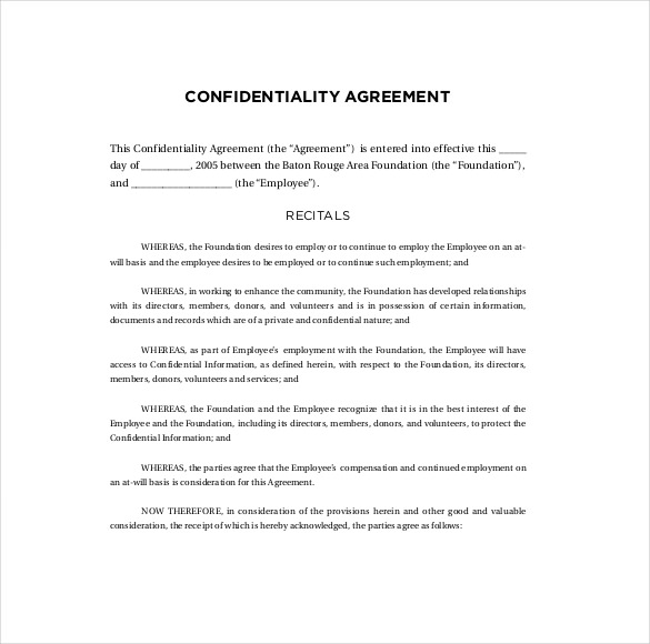 generic confidentiality agreement template generic confidentiality 