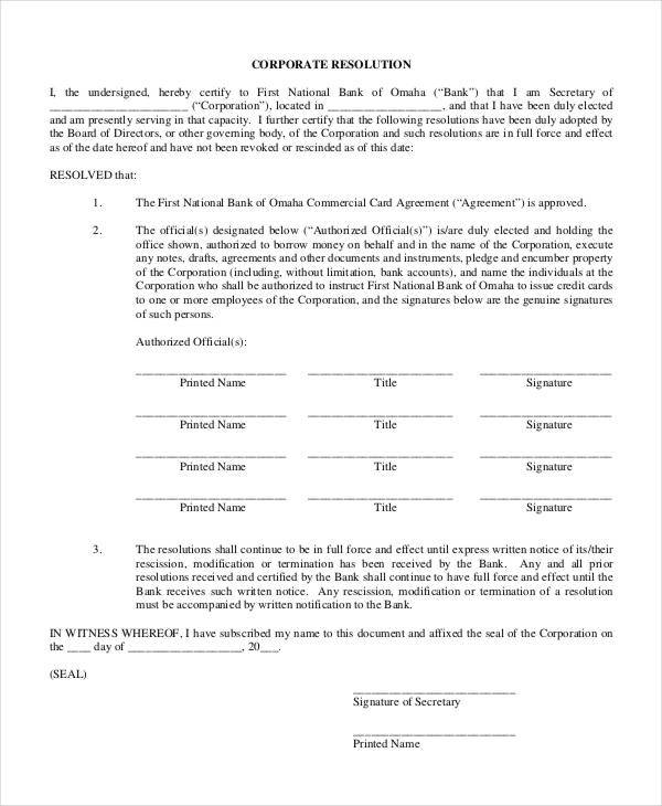Certificate of Corporate Resolution   Free Fillable PDF Forms 