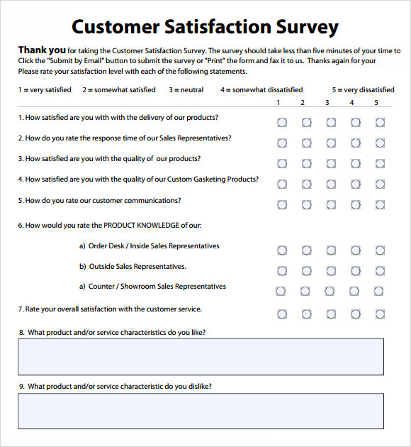 Customer satisfaction survey template word sample grand feedback 