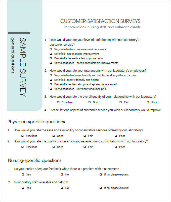 Customer Satisfaction Survey Template   10+ Free PDF, Word 