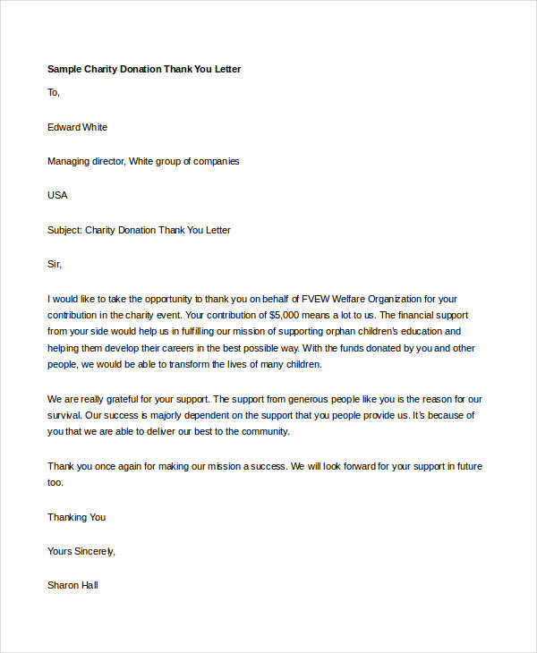 Donor Appreciation Letter Format New Non Profit Donation Thank You 