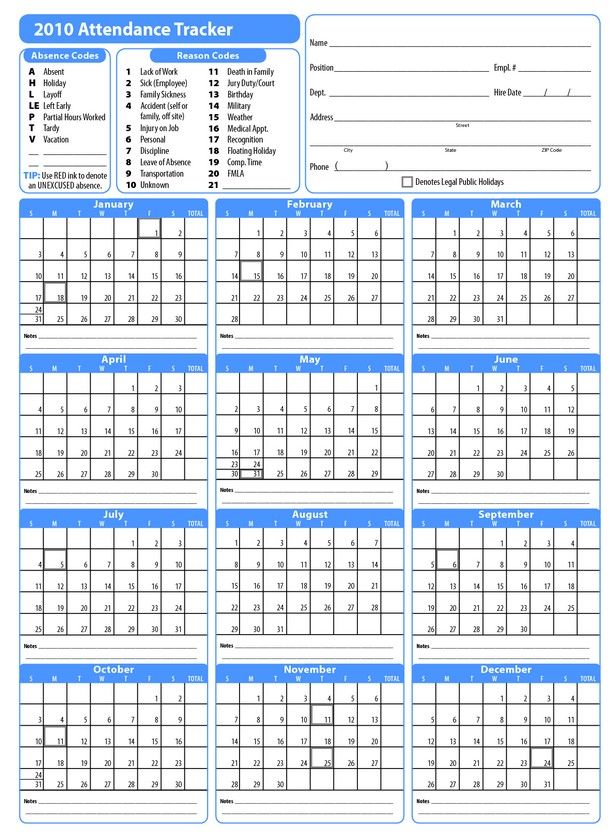 Printable 2017 Employee Attendance Calendar | janice calendar 