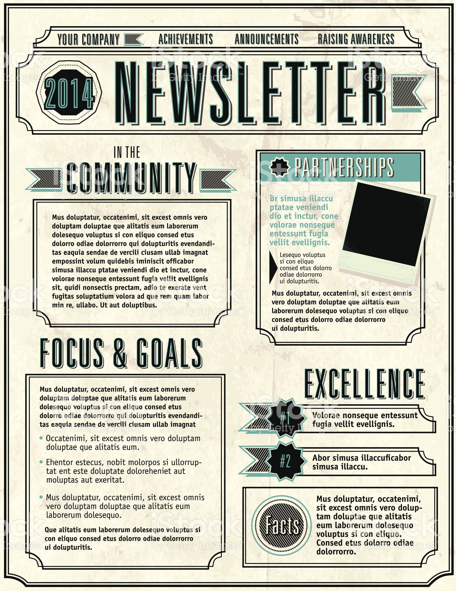 Vector illustration of a Company Newsletter design template 