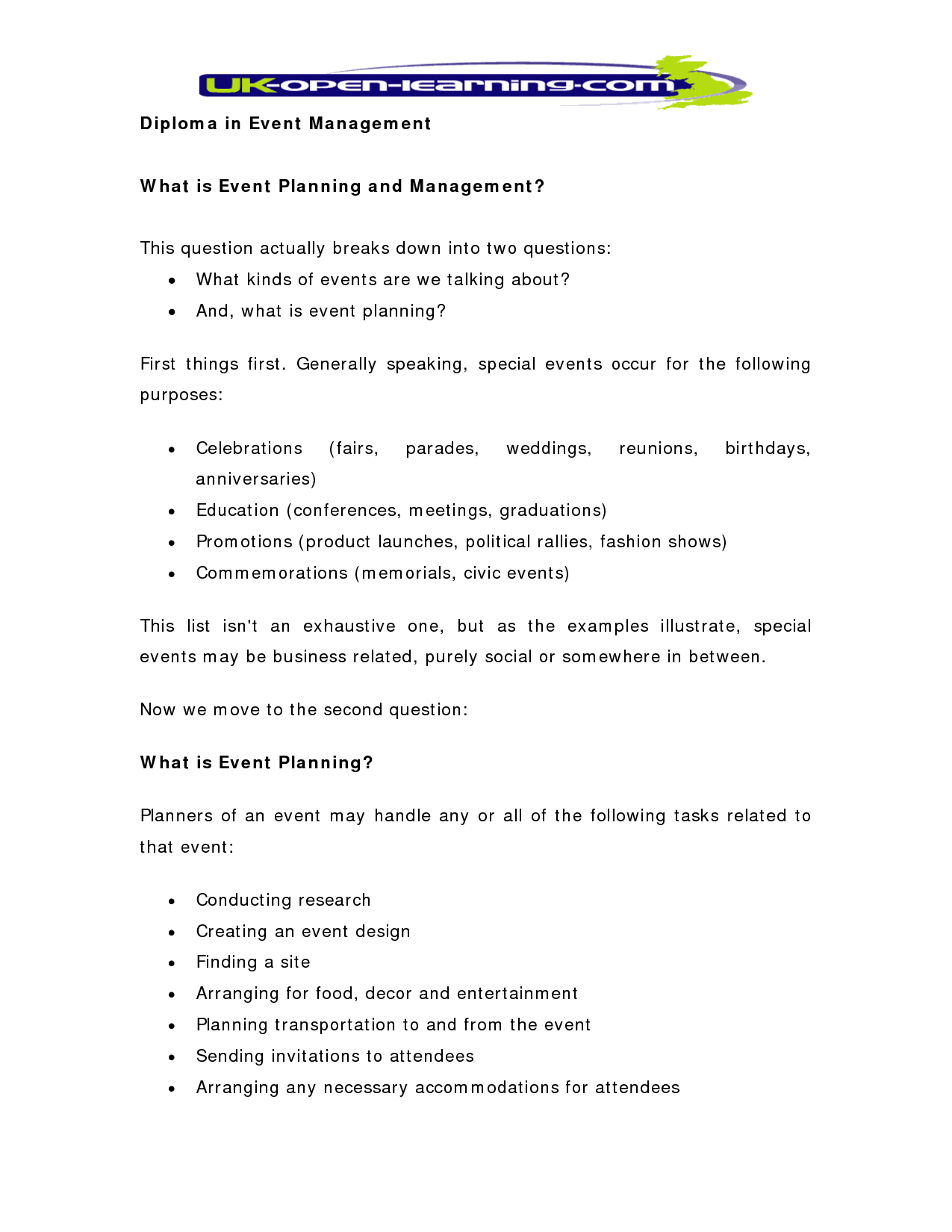 Event Planning Business Plan Sample ...