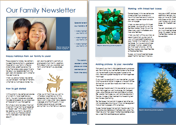Family Newsletter Template   Ant Yradar