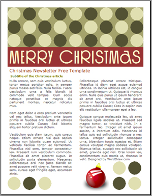Christmas Newsletter Template Template | Newsletter Templates