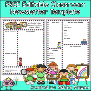 free newsletter template for your classroom this editable 