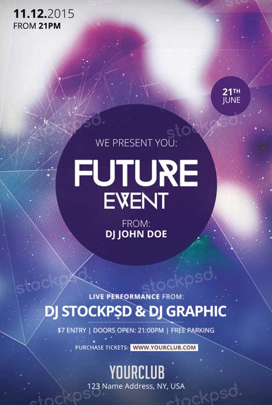 free event flyer templates download future event free psd flyer 