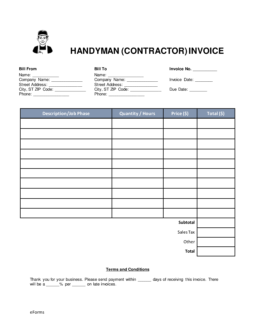 Handyman Invoice Templates   4+ Free Word, PDF Format Download 