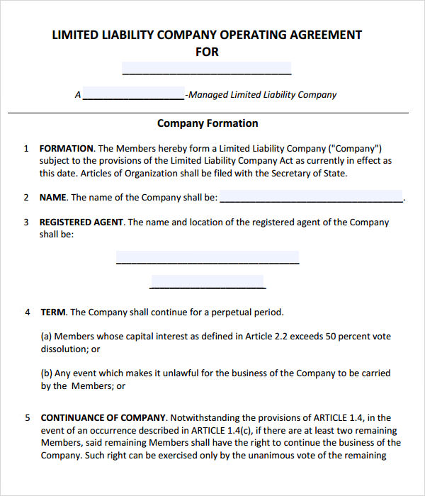 free operating agreement template llc operating agreement template 