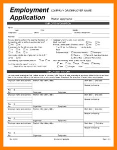Printable Job Application Templates | Free Printable Employment 