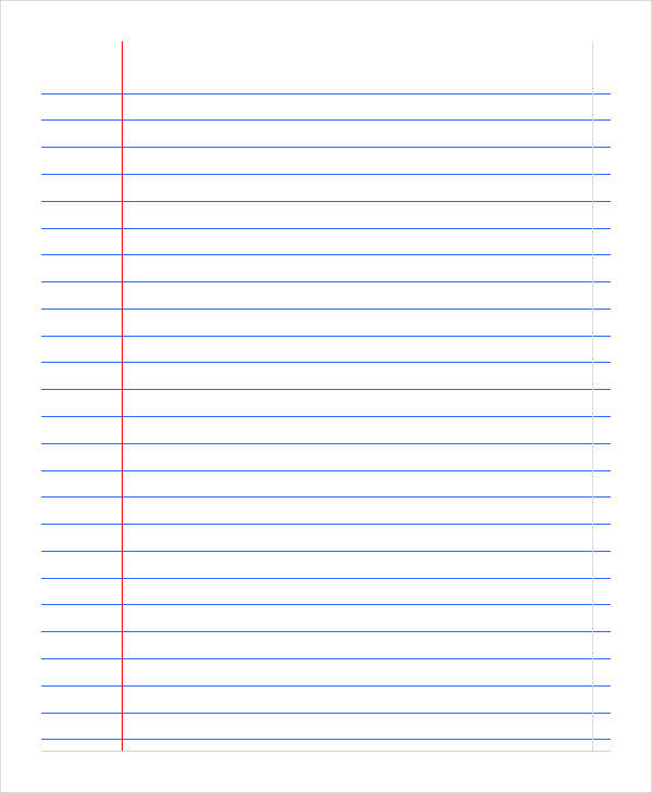 Printable Notebook Paper   9+ Free PDF Documents Download | Free 