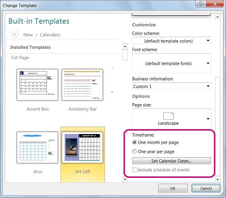 publisher calendar templates change the dates on a calendar in 