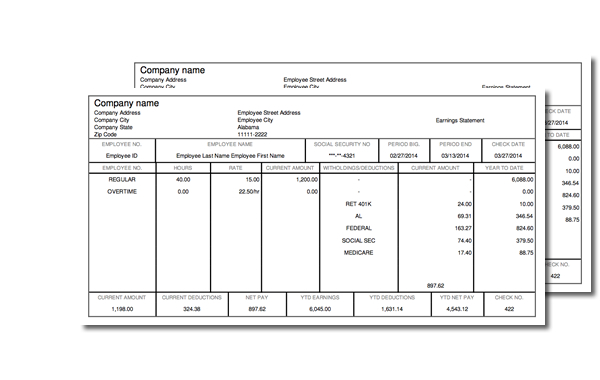 Employee Check Stub Template 8 – isipingo secondary