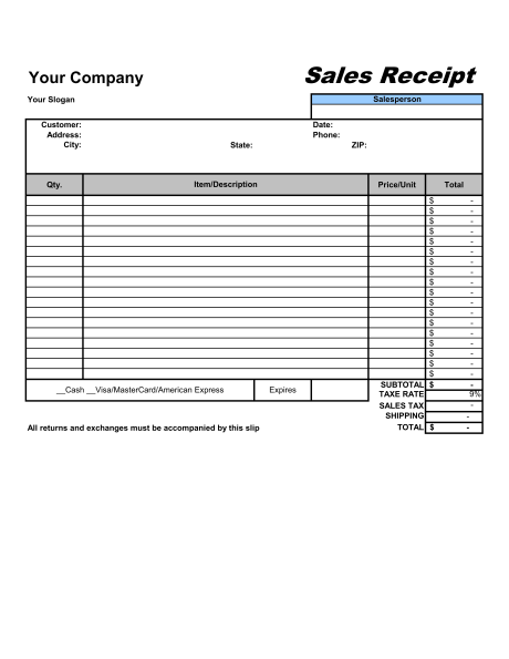Sales Receipt   Template & Sample Form | Biztree.com