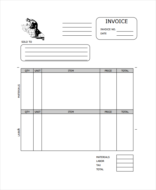 Roofing Invoice Template 9 Free Word Pdf Documents Download Free 