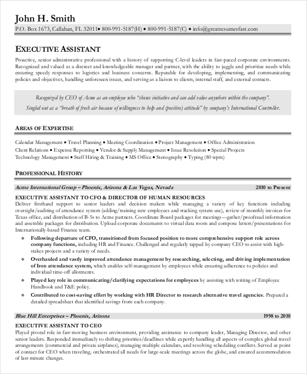 Executive Assistant Resume Examples {Created by Pros 