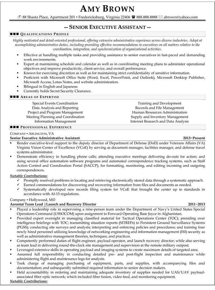 executive assistant resume templates Executive Assistant frances w 
