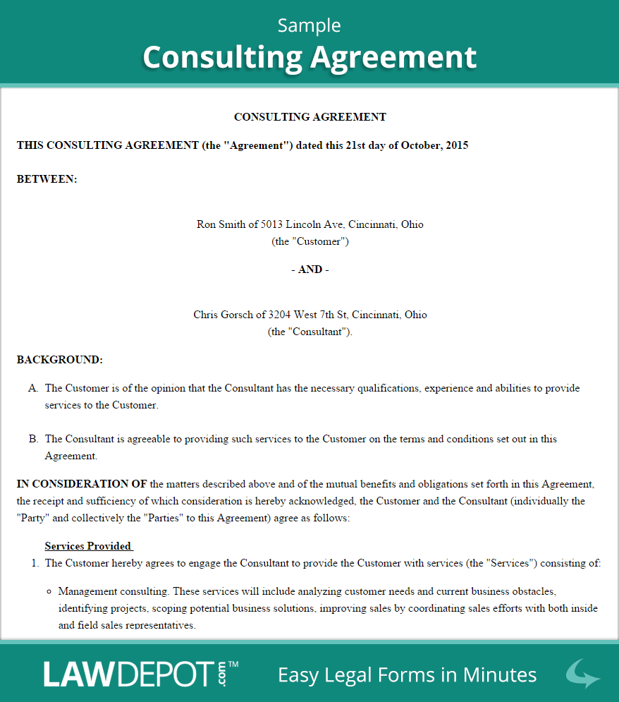 Consulting Agreement Template (US) | LawDepot