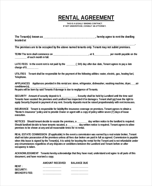 one page lease agreement template for download simple one page 